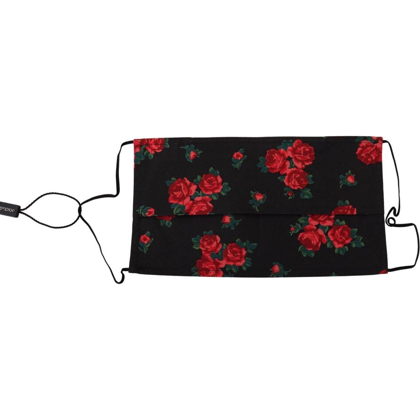 Dolce & Gabbana Black Floral Pleated Elastic Ear Strap One Size Face Mask