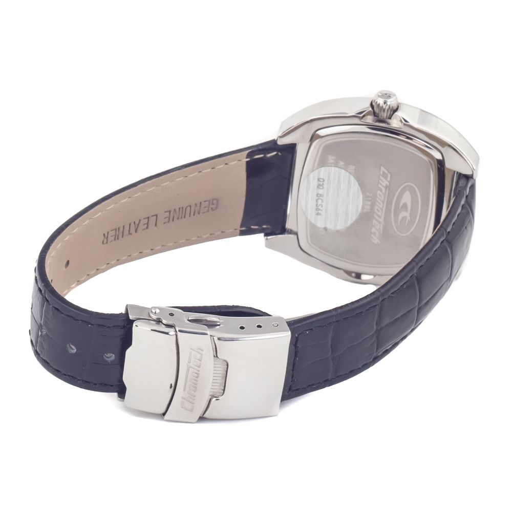 Chronotech Black Leather Dress Watch Chronotech