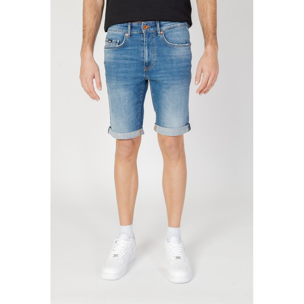 Gas Blue Cotton Bermuda Shorts Gas