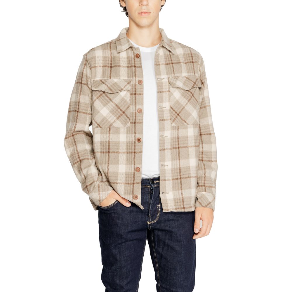 Hamaki-Ho Beige Polyester Pattern Shirt Hamaki-Ho