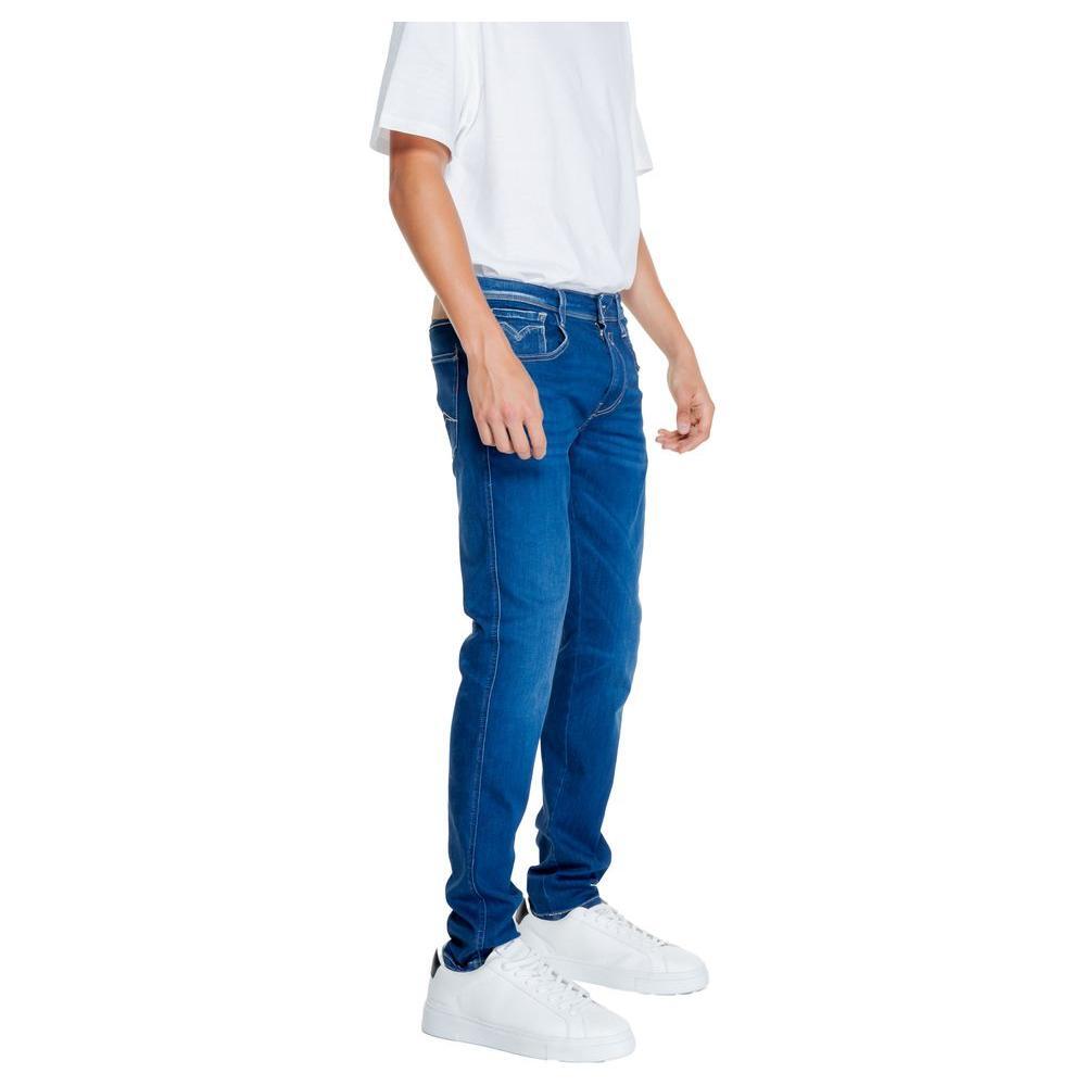 Replay Blue Cotton Relaxed Fit Jeans Replay
