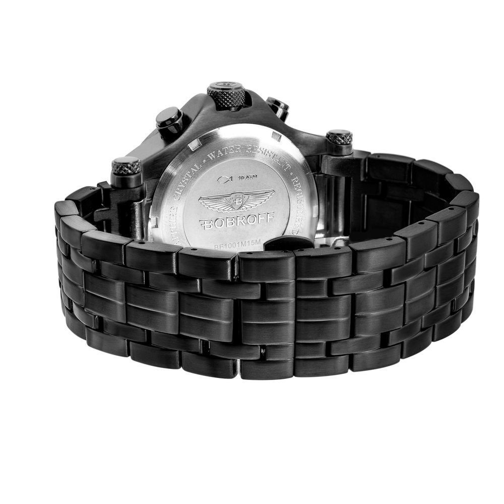 Bobroff Black Stainless Steel Dress Watch Bobroff