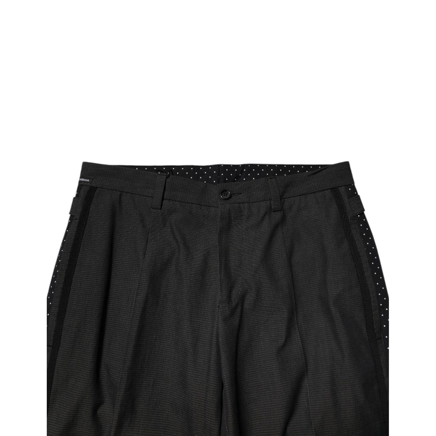 Dolce & Gabbana Gray Cotton Patterned Formal Pants
