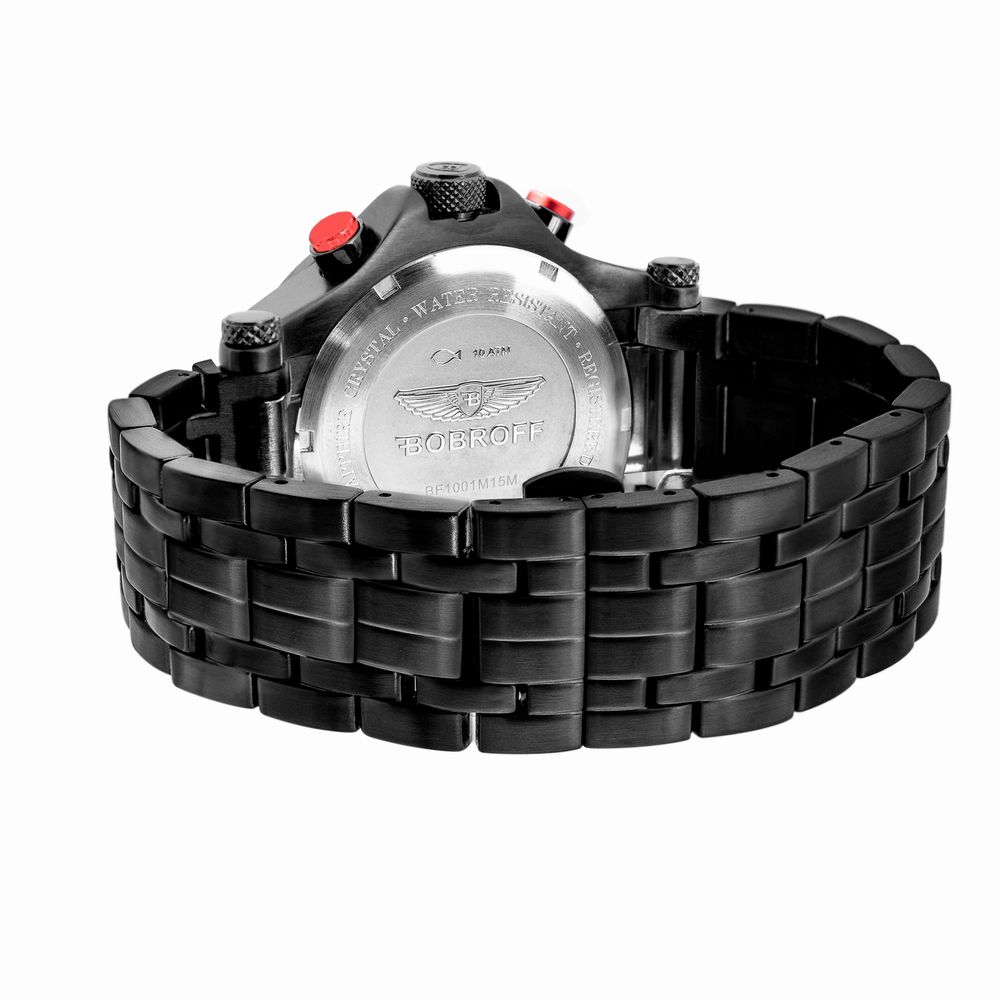 Bobroff Black Stainless Steel Dress Watch Bobroff