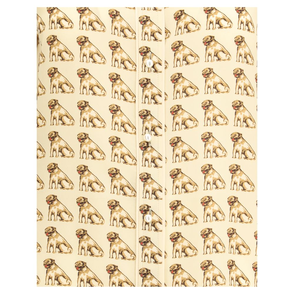 Valentino Beige Silk Pattern Shirt Valentino