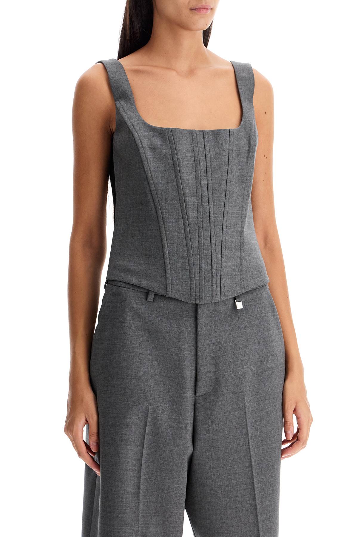 Giuseppe Di Morabito stretch wool corset top with nine words Topwear Giuseppe Di Morabito