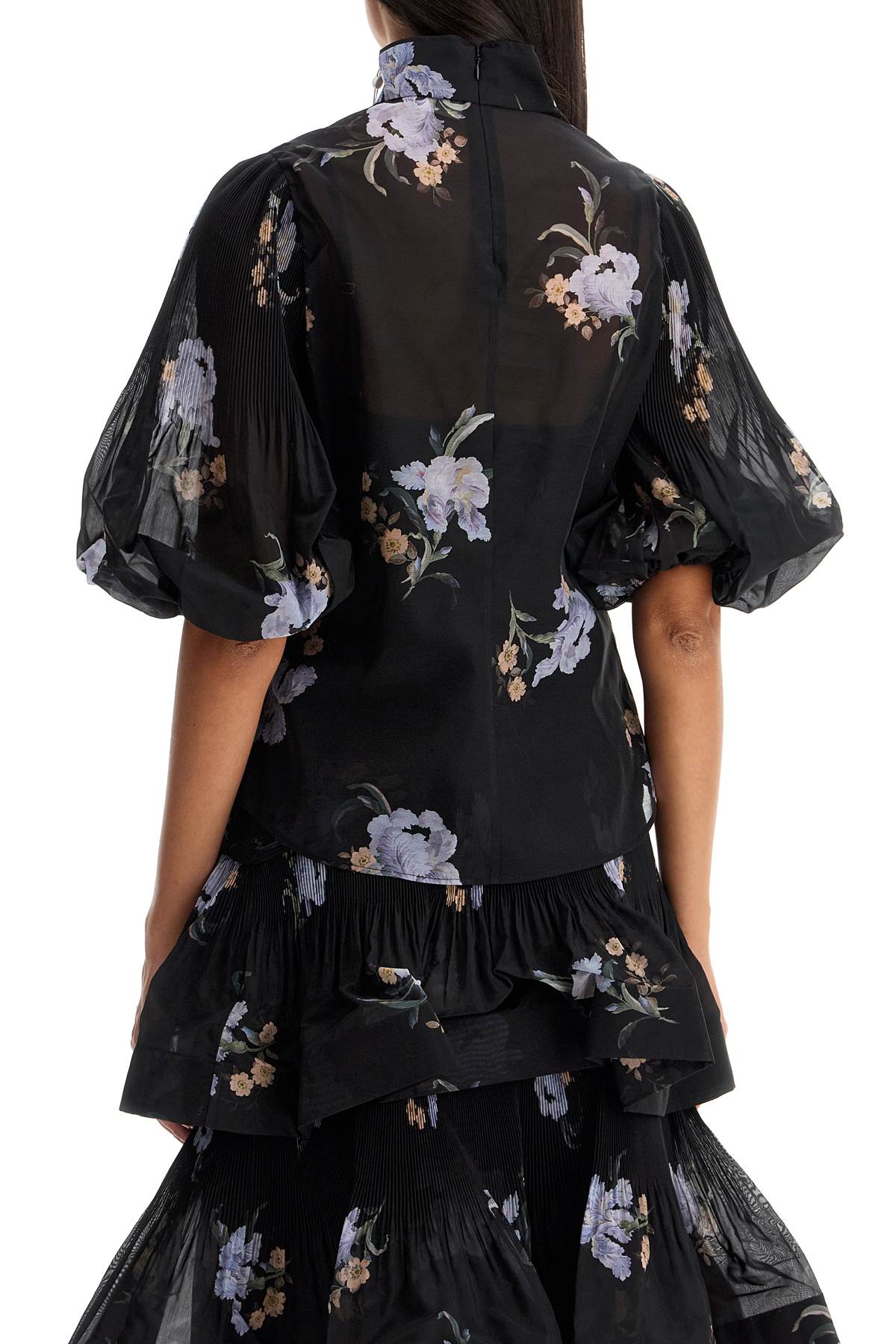 Zimmermann illustrated blouse with pleated sleeves Topwear Zimmermann