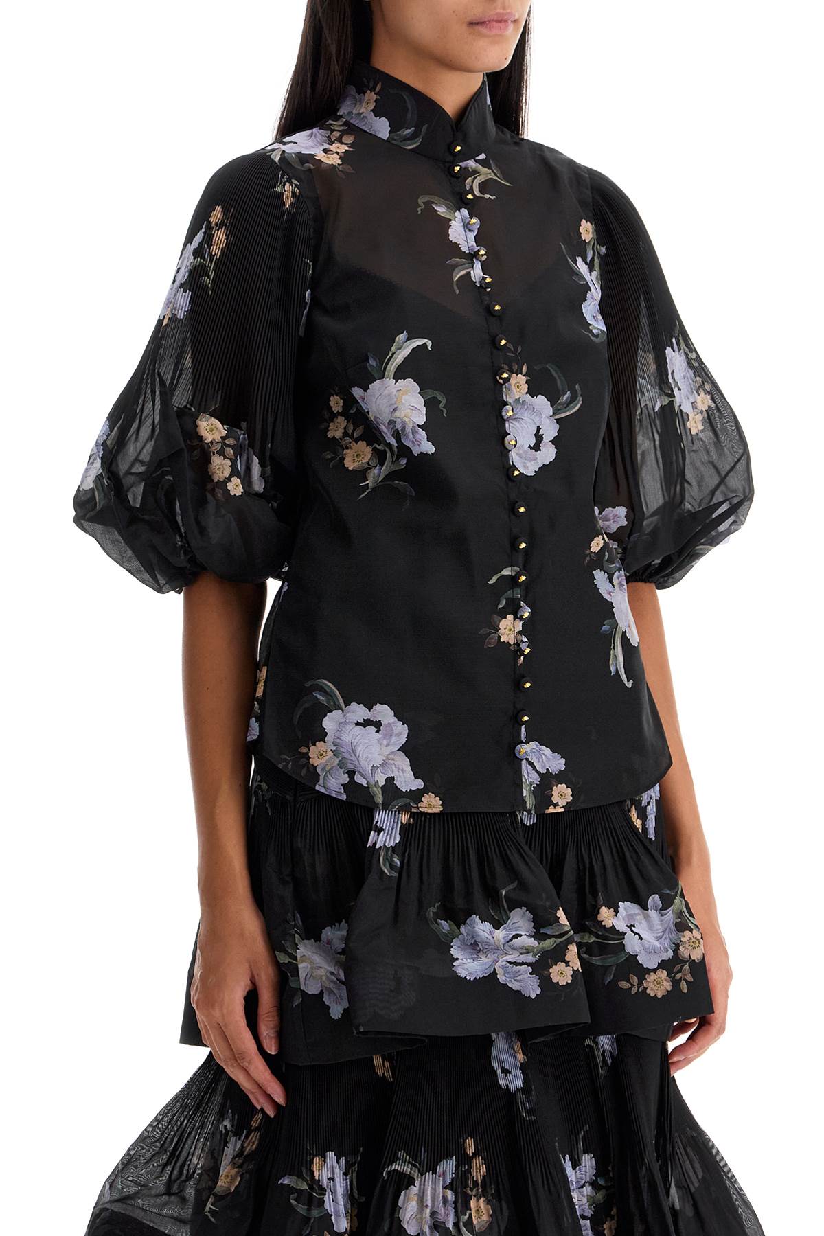 Zimmermann illustrated blouse with pleated sleeves Topwear Zimmermann