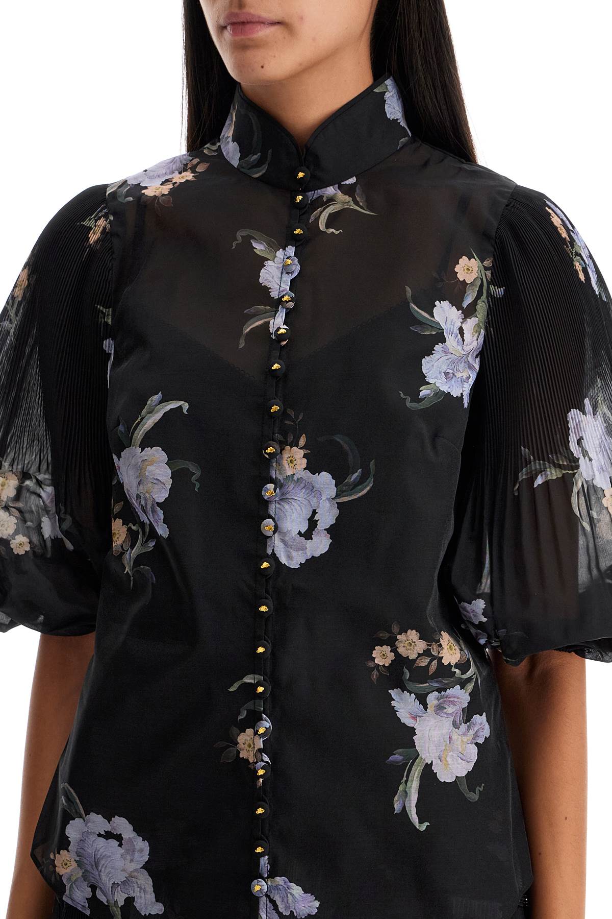 Zimmermann illustrated blouse with pleated sleeves Topwear Zimmermann