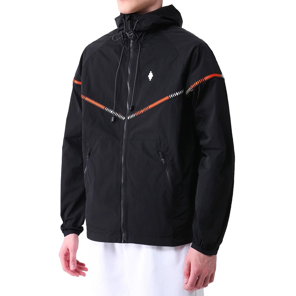 Marcelo Burlon Black Polyamide Shell Jacket 1728,75611013280,Black,Clothing,Jackets & Coats - Clothing,M,Marcelo Burlon,Men,New with tags,S,Shell Jackets - Jackets & Coats - Clothing