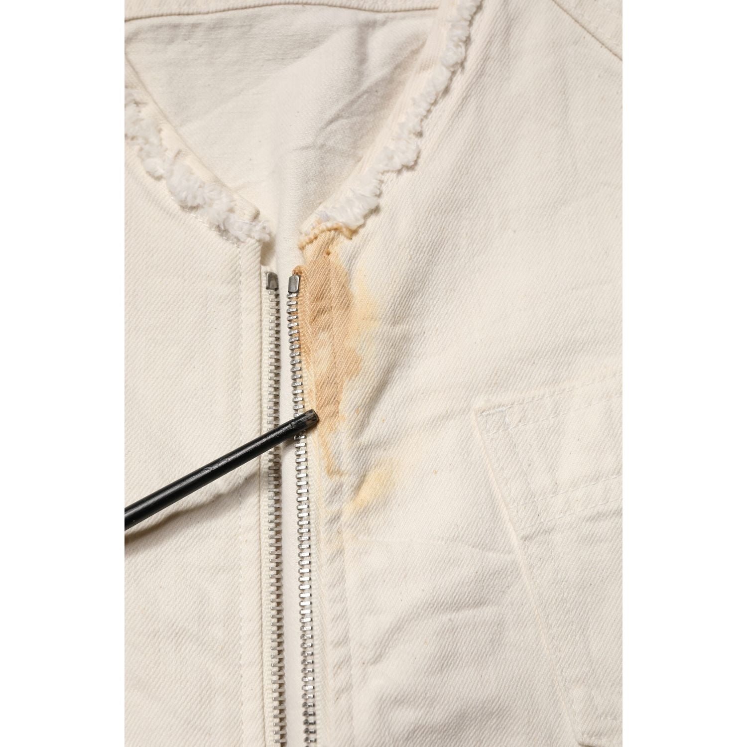 Dolce & Gabbana Off White Cotton Full Zip Denim Men Blouson Jacket