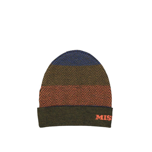 Missoni Bicolor Wool Beanie 1728,75611013280,Accessories,Beanie - Hats - Accessories,Bicolor,Hats - Accessories,Men,Missoni,New with tags,UNI