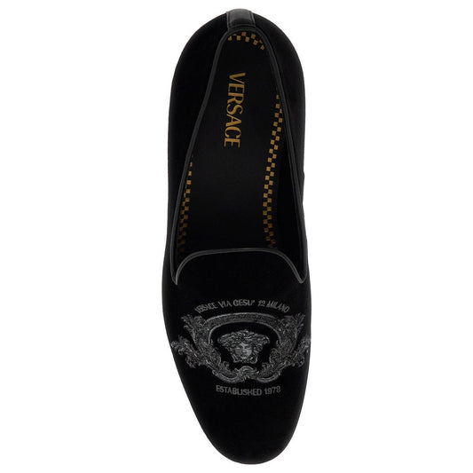 Versace velvet medusa logo loafers Moccasins Versace