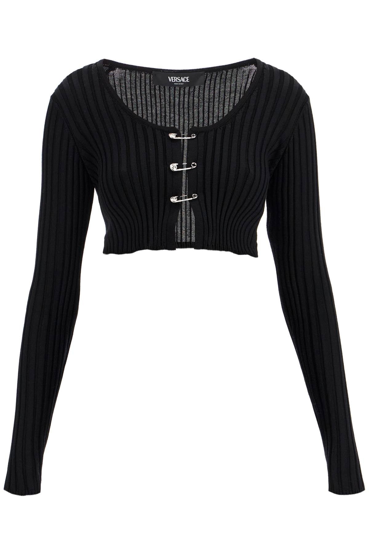 Versace 'cropped safety pin cardigan Knitwear Versace