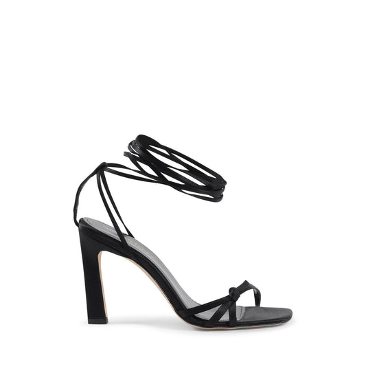 Dee Ocleppo Black Satin Strap-On Sandals