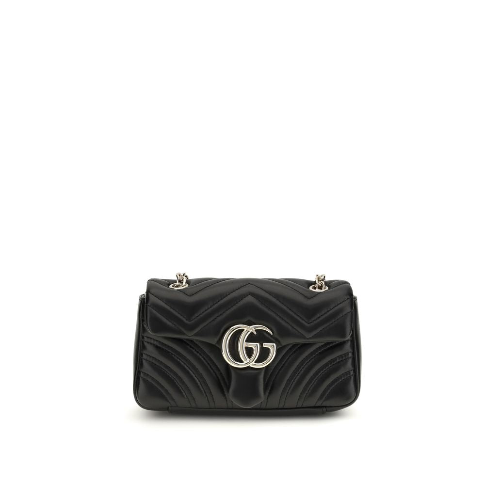 Gucci Black Matelassé Lambskin The GG Marmont small Shoulder Bag