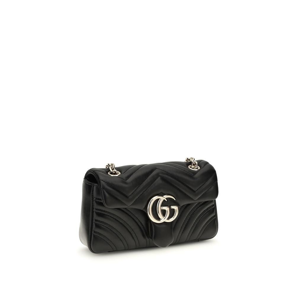 Gucci Black Matelassé Lambskin The GG Marmont small Shoulder Bag