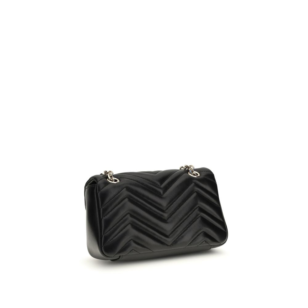 Gucci Black Matelassé Lambskin The GG Marmont small Shoulder Bag