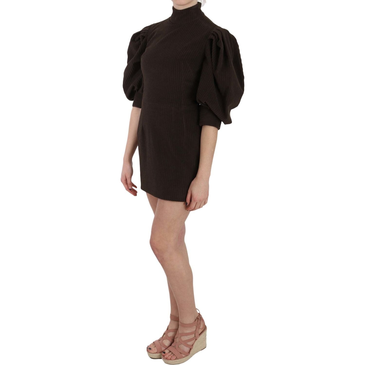 Dolce & Gabbana Brown Corduroy Bodycon Cotton Mini Dress