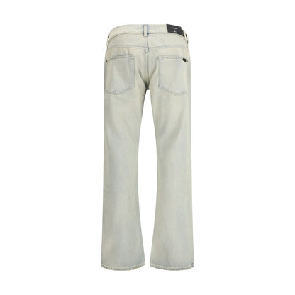 7FOR Beige Cotton Bootcut Jeans