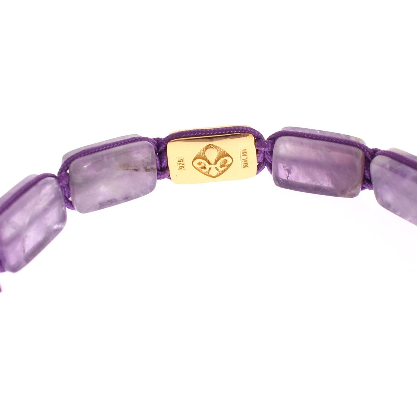 Nialaya Dazzling Diamond Gold-Plated Amethyst Bracelet Bracelet Nialaya