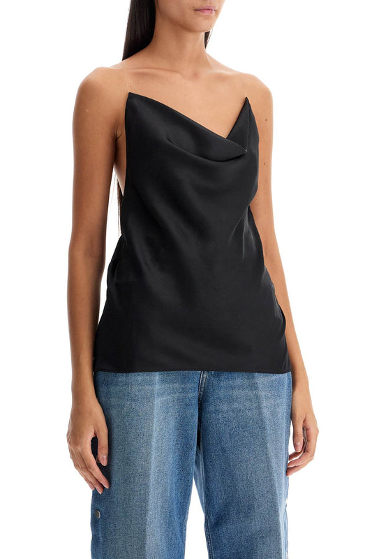 Y Project satin top with draped neckline and low Topwear Y Project