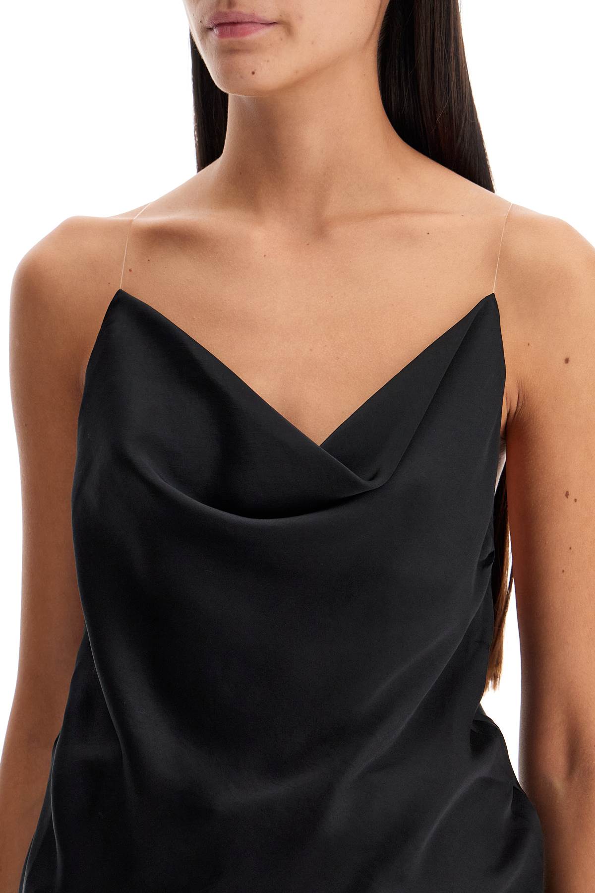 Y Project satin top with draped neckline and low Topwear Y Project