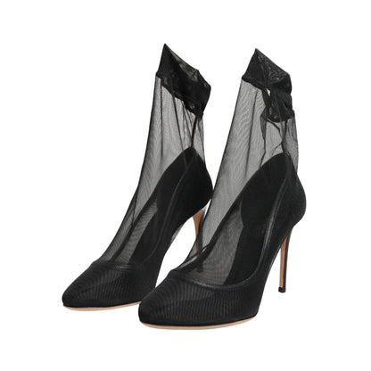 Dolce & Gabbana Black Nylon Stretch Mesh Sock Boots Shoes