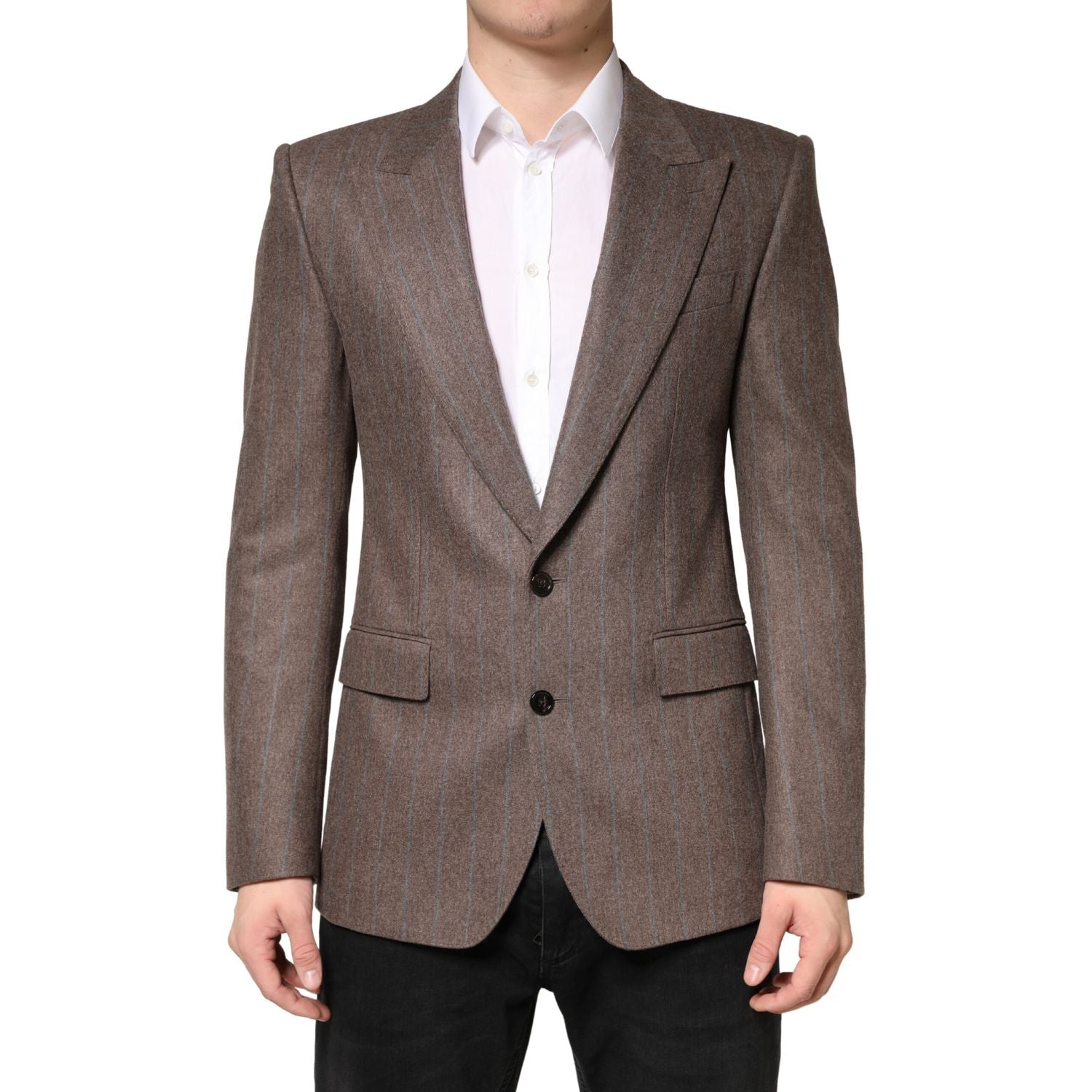 Dolce & Gabbana Brown Stripes Single Breasted Blazer