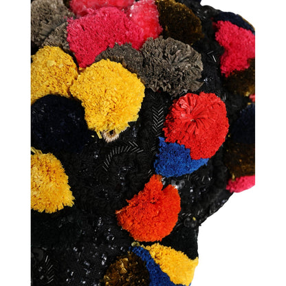 Dolce & Gabbana Multicolor Pom Poms Sequin Embellishment Hat