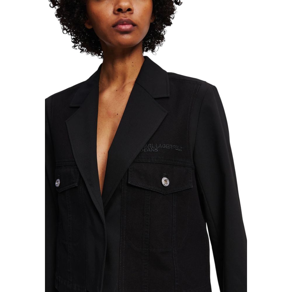 Karl Lagerfeld Black Polyester Blazer 1728,71956299936,Black,Blazers - Suits & Blazers - Clothing,Clothing,IT38|XS,IT40|S,Karl Lagerfeld,New with tags,Suits & Blazers - Clothing,Women