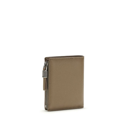 Brunello Cucinelli Brown Calf Leather Bos Taurus Wallet