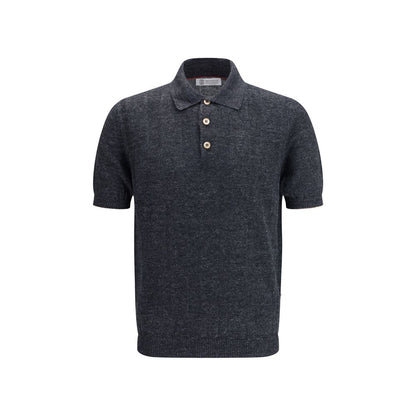 Brunello Cucinelli Gray Cotton Polo Shirt