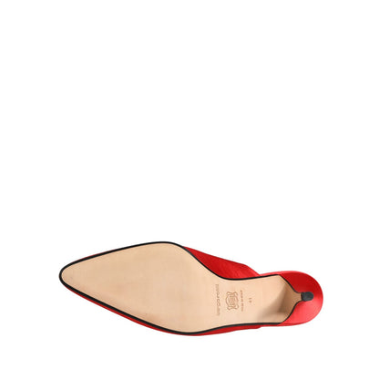 Dolce & Gabbana Red Suede Heel Mule Shoes
