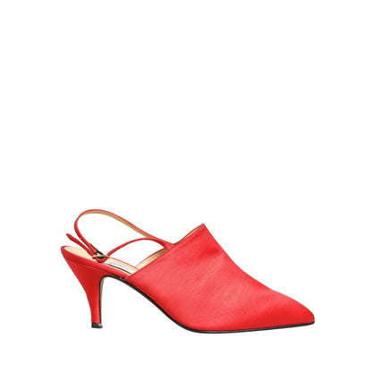 Dolce & Gabbana Red Suede Heel Slingback Shoes