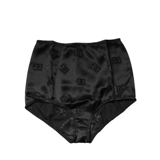 Dolce & Gabbana Black Silk Blend High Waist Girdle Panty Underwear