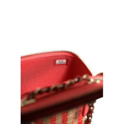 Chanel Raffia Jute Striped Mini Vanity Case