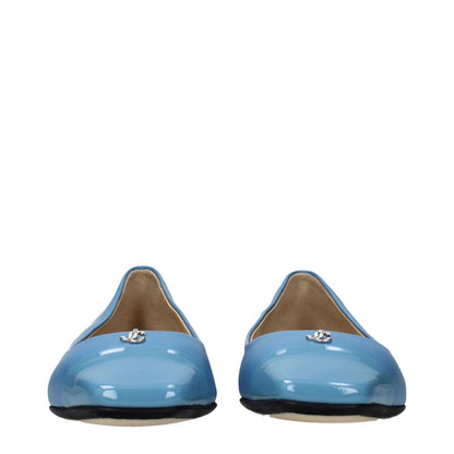 Jimmy Choo Light Blue Leather Ballet Flats