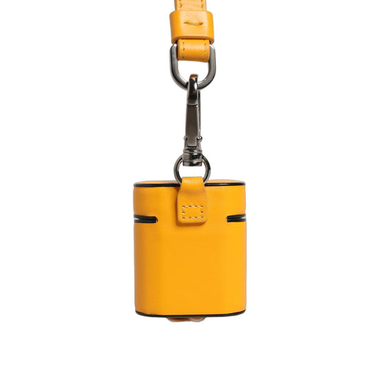 Dolce & Gabbana Case Yellow Calf Leather Logo Flip Holder Strap Airpods