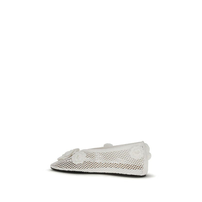 Ganni White Polyethylene Ballet Flats