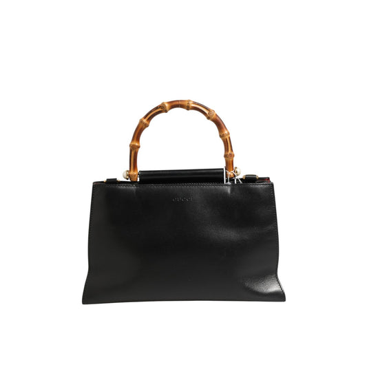 Gucci Nymphaea Bamboo Top Handle Leather Bag