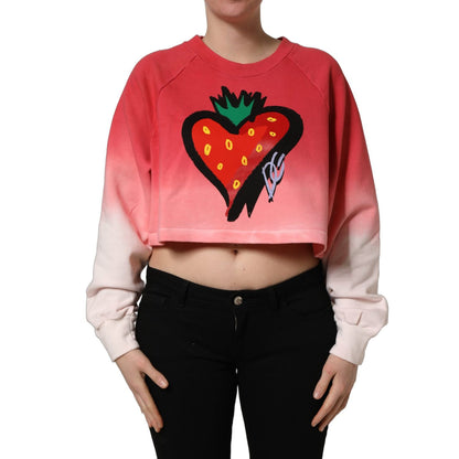 Dolce & Gabbana Multicolor StrawberryPrint Sweatshirt Sweater