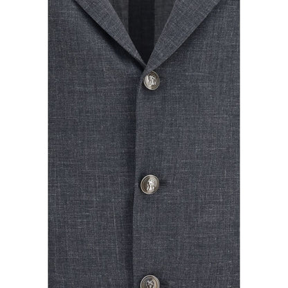 Brunello Cucinelli Gray Wool Oves Aries Blazer
