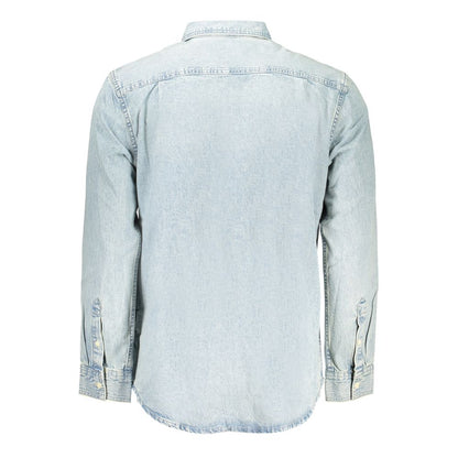 Calvin Klein Azzurro Cotton Mens Shirt