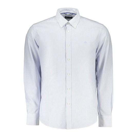 North Sails Azzurro Cotton Men Shirt with Long Sleeves and Button-Down Collar