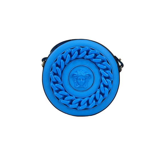 Versace Round Disco Leather Camera Case Crossbody Bag