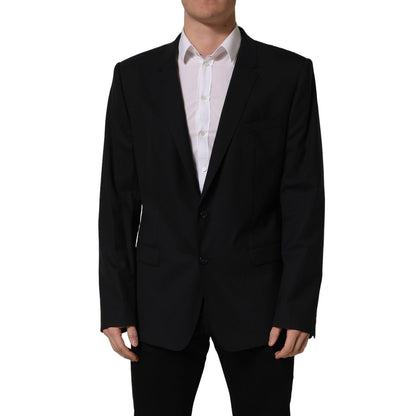 Dolce & Gabbana Black Wool Single Breasted Blazer Jacket