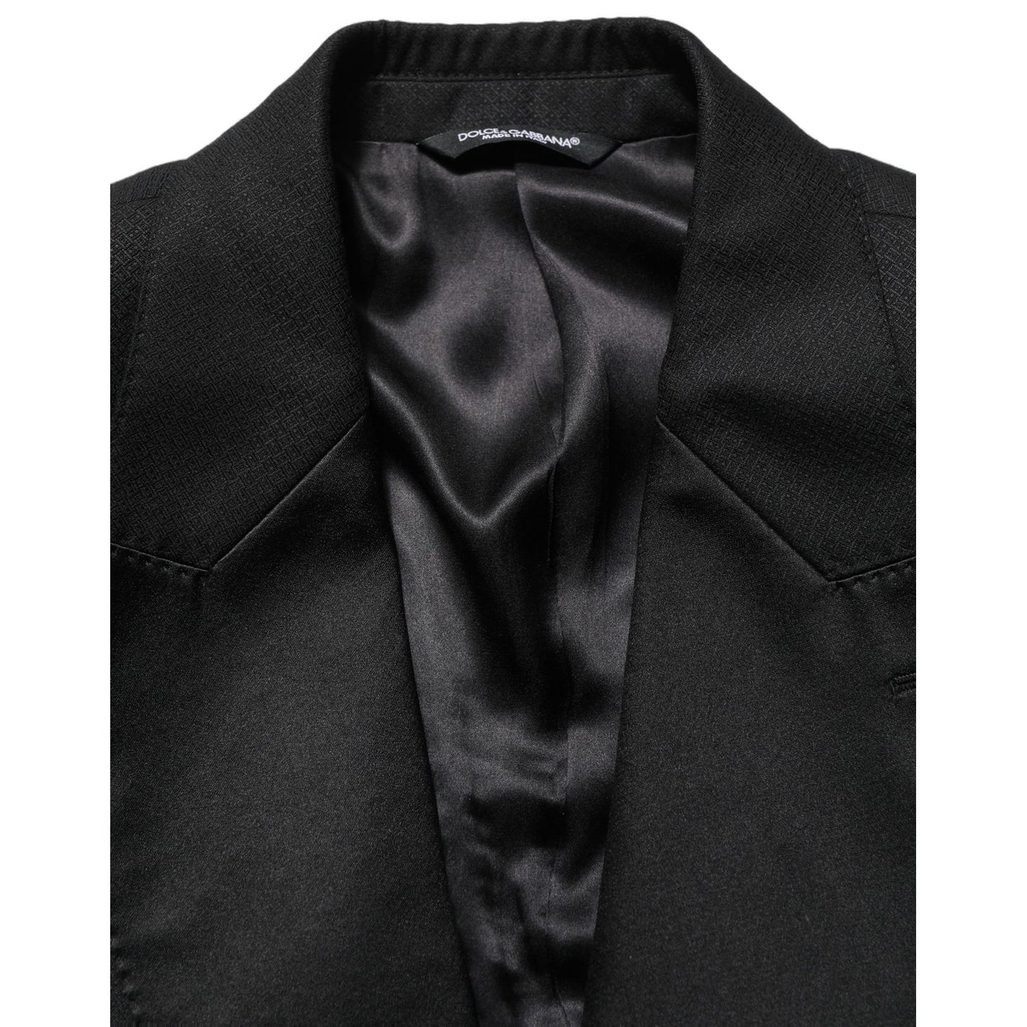 Dolce & Gabbana Black Wool Slim Fit Formal 2 Piece Men Suit