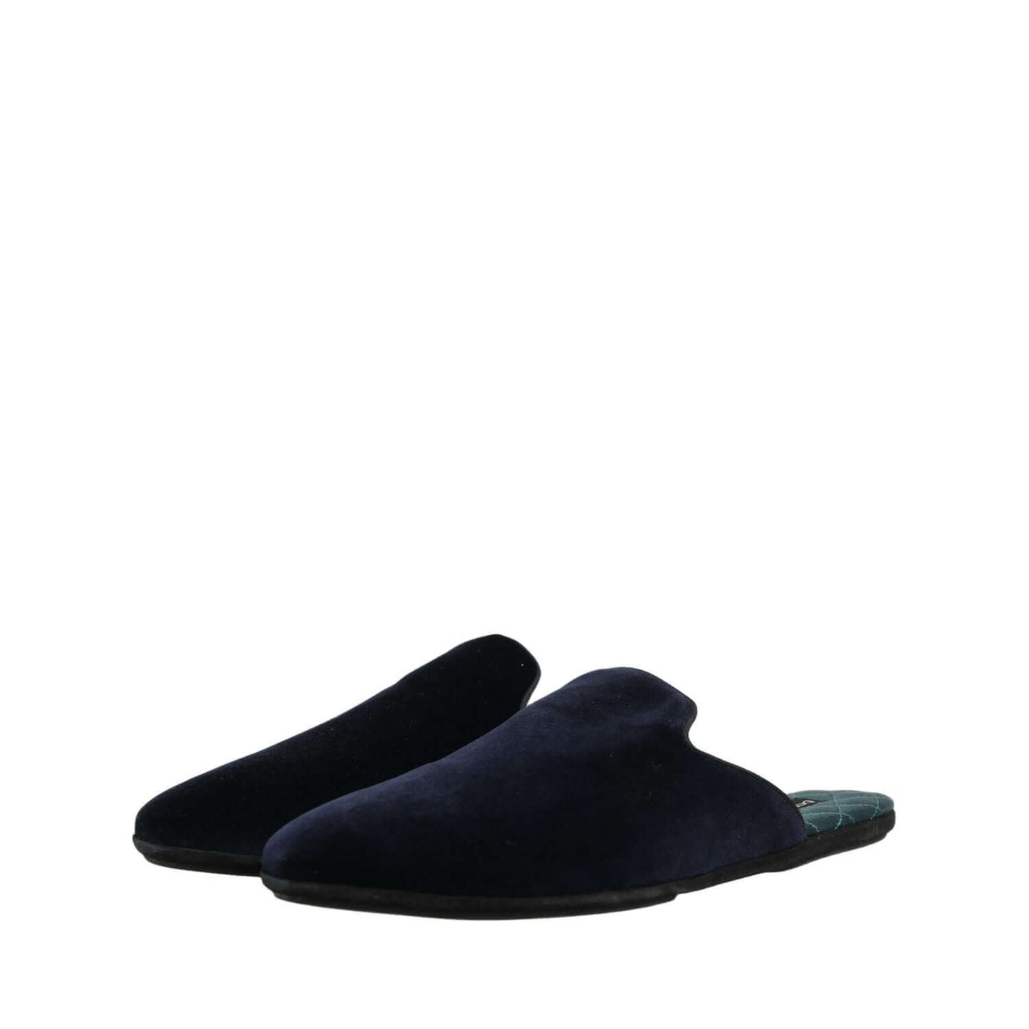 Dolce & Gabbana Dark Blue Suede Slides Flat Slipper Men Shoes