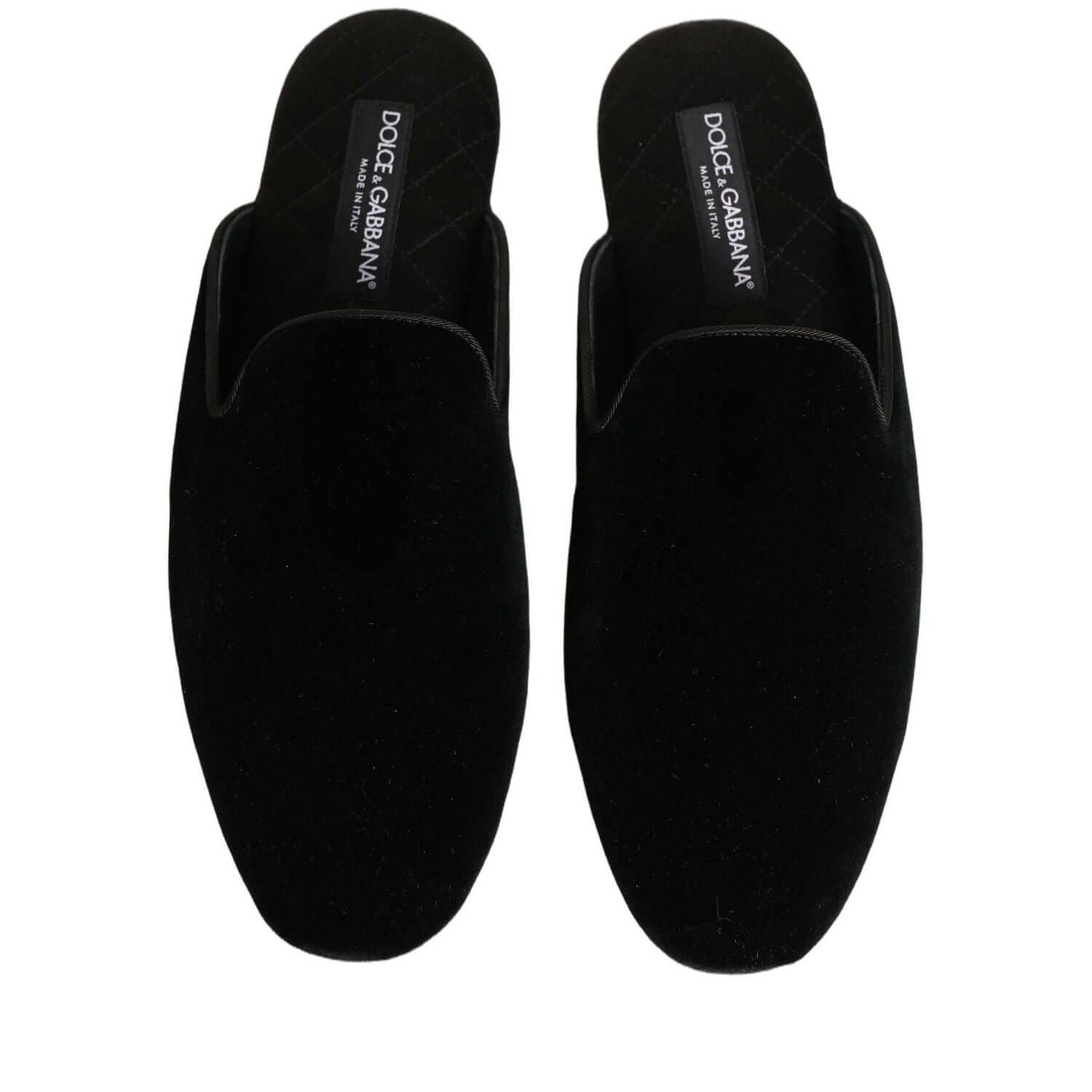 Dolce & Gabbana Black Suede Slides Flat Slipper Men Shoes